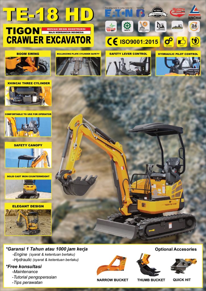 Tigon R180 TE-18 HD | MINI EXCAVATOR | CRAWLER EXCAVATOR | TIGON – KARYA DELITAMA