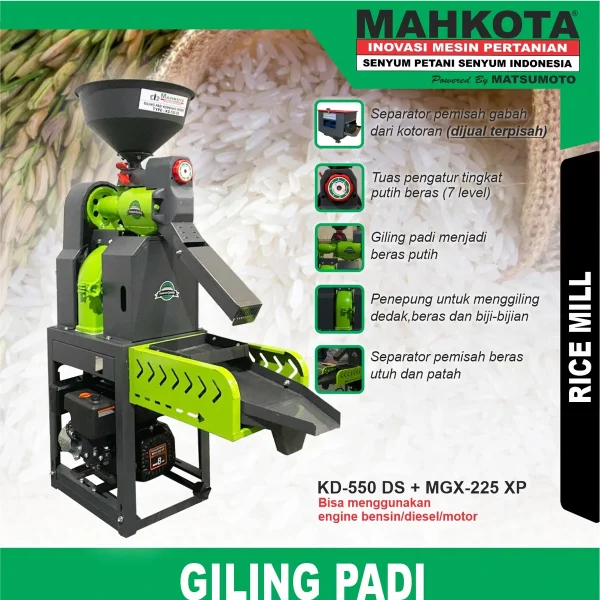 MAHKOTA KD-550 DS / GILING PADI KOMBINASI GRINDER