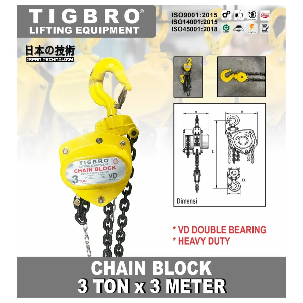 TIGBRO 3TON X 3M / CHAIN BLOCK