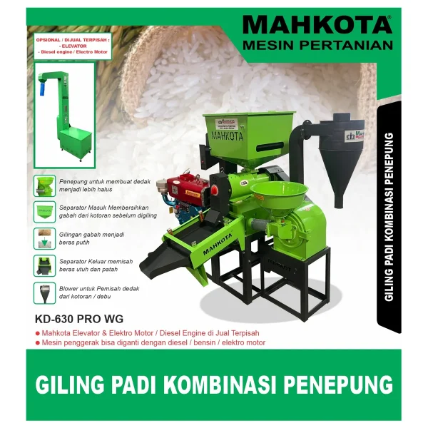 MAHKOTA KD-630 PRO WG / GILING PADI KOMBINASI PENEPUNG