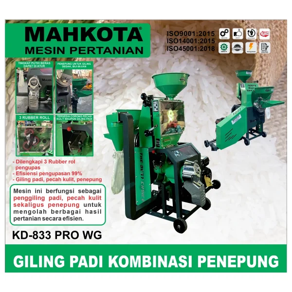MAHKOTA KD-833 PRO WG / GILING PADI KOMBINASI PENEPUNG
