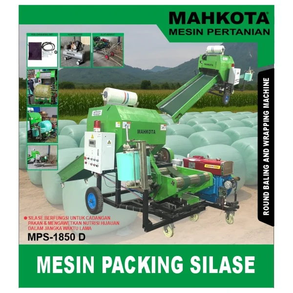MAHKOTA MPS-1850 D / ROUND BALING AND WRAPPING MACHINE / MESIN PACKING SILASE