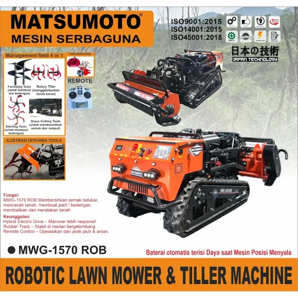 MATSUMOTO MWG-1570 ROB / ROBOTIC LAWN MOWER & TILLER MACHINE